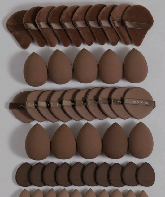 50pcs Brown Makeup Sponge Blenders