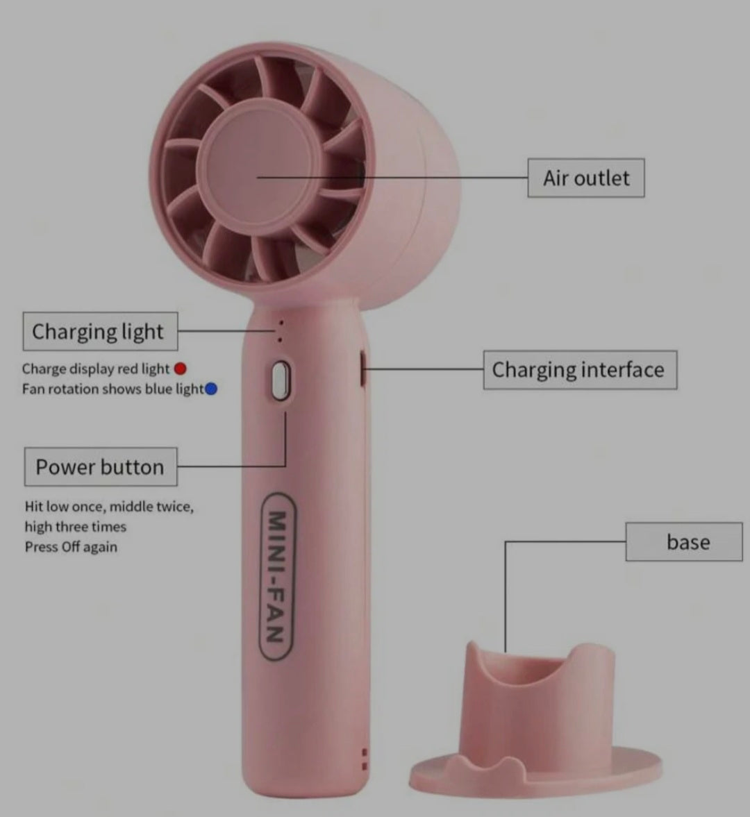 Portable Usb rechargeable mini fan for lashes